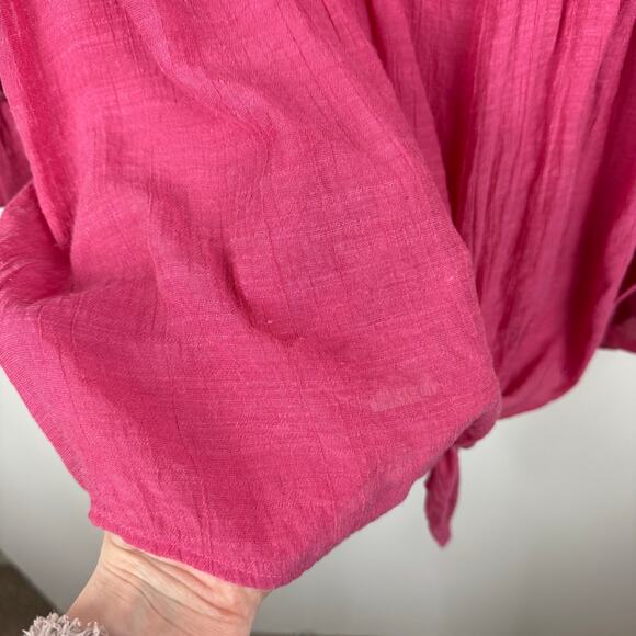Cocomo Womens Popover Tie Front Blouse Sz‎ 3X Pink 3/4 Length Sleeves Feminine - Picture 4 of 11
